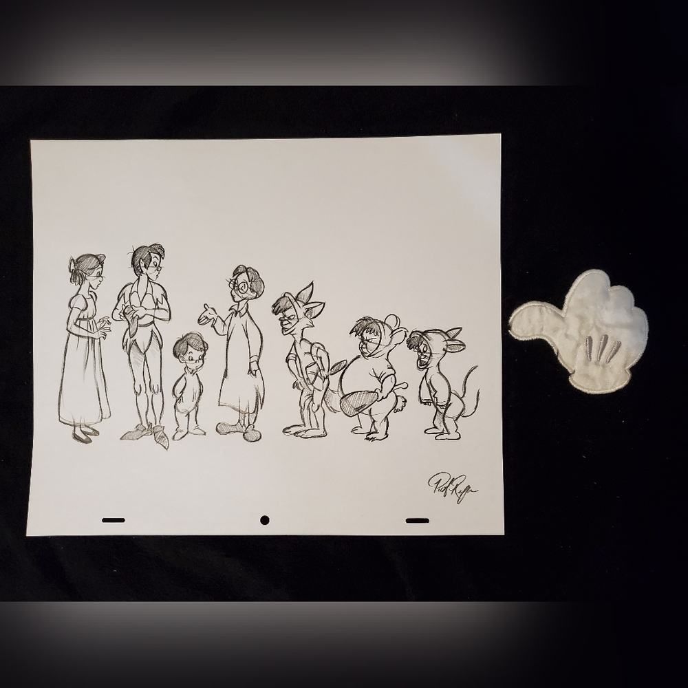 Disney Peter Pan Character Sheet Drawing/Sketch animation signed art Lost Boys - Picture 6 of 6